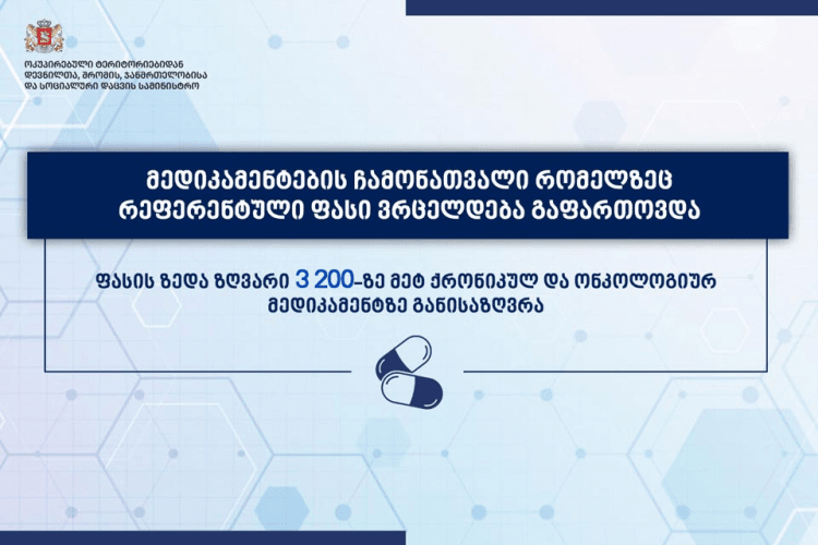 წამლების ჩამონათვალი, რომლებზეც რეფერენტული ფასი მოქმედებს, გაფართოვდა