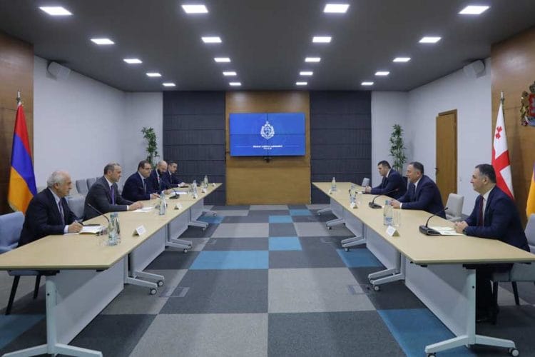 ვახტანგ გომელაური სომხეთის უსაფრთხოების საბჭოს მდივანს შეხვდა