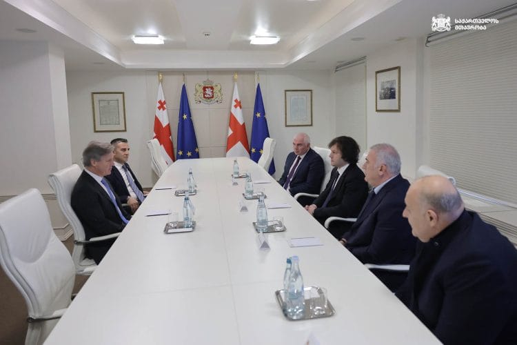 პრემიერ-მინისტრი ირაკლი კობახიძე ევროპის საწყლოსნო ფედერაციის პრეზიდენტ ანტონიო და სილვას შეხვდა