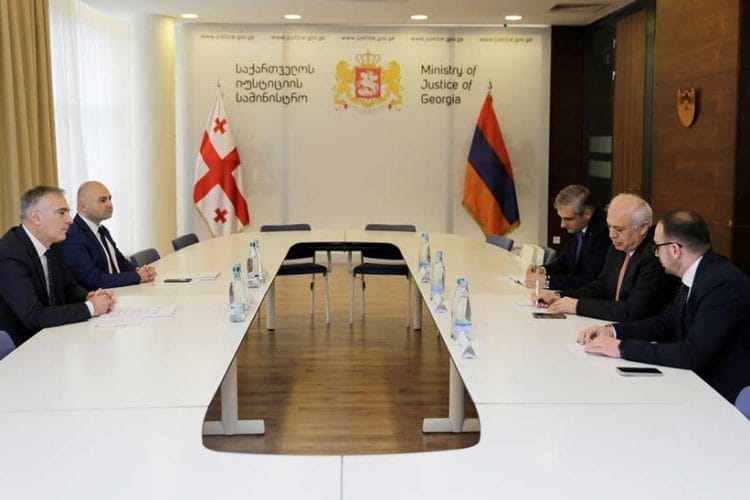 იუსტიციის მინისტრი, პაატა სალია საქართველოში სომხეთის ელჩს, აშოტ სმბატიანს შეხვდა