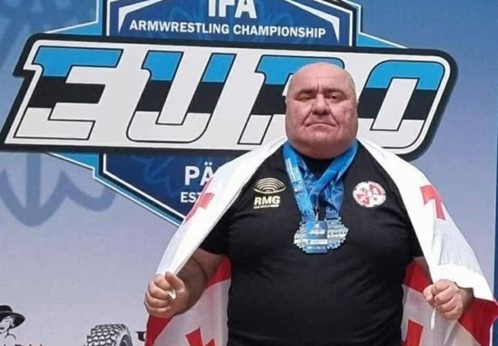 ომის ვეტერანი ზვიად ხაჩიძე მკლავჭიდში ევროპის ვიცე-ჩემპიონია