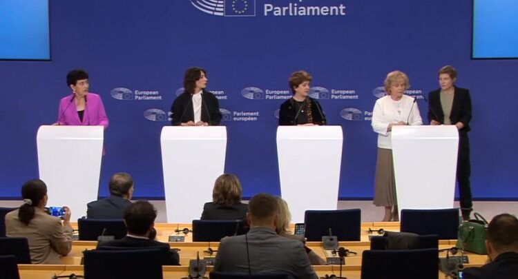 ქეთი ხუციშვილმა, ეკა გიგაურმა და ნინო ევგენიძემ რასა იუკნევიჩიენესთან ერთად ევროპარლამენტში პრესკონფერენცია გამართეს